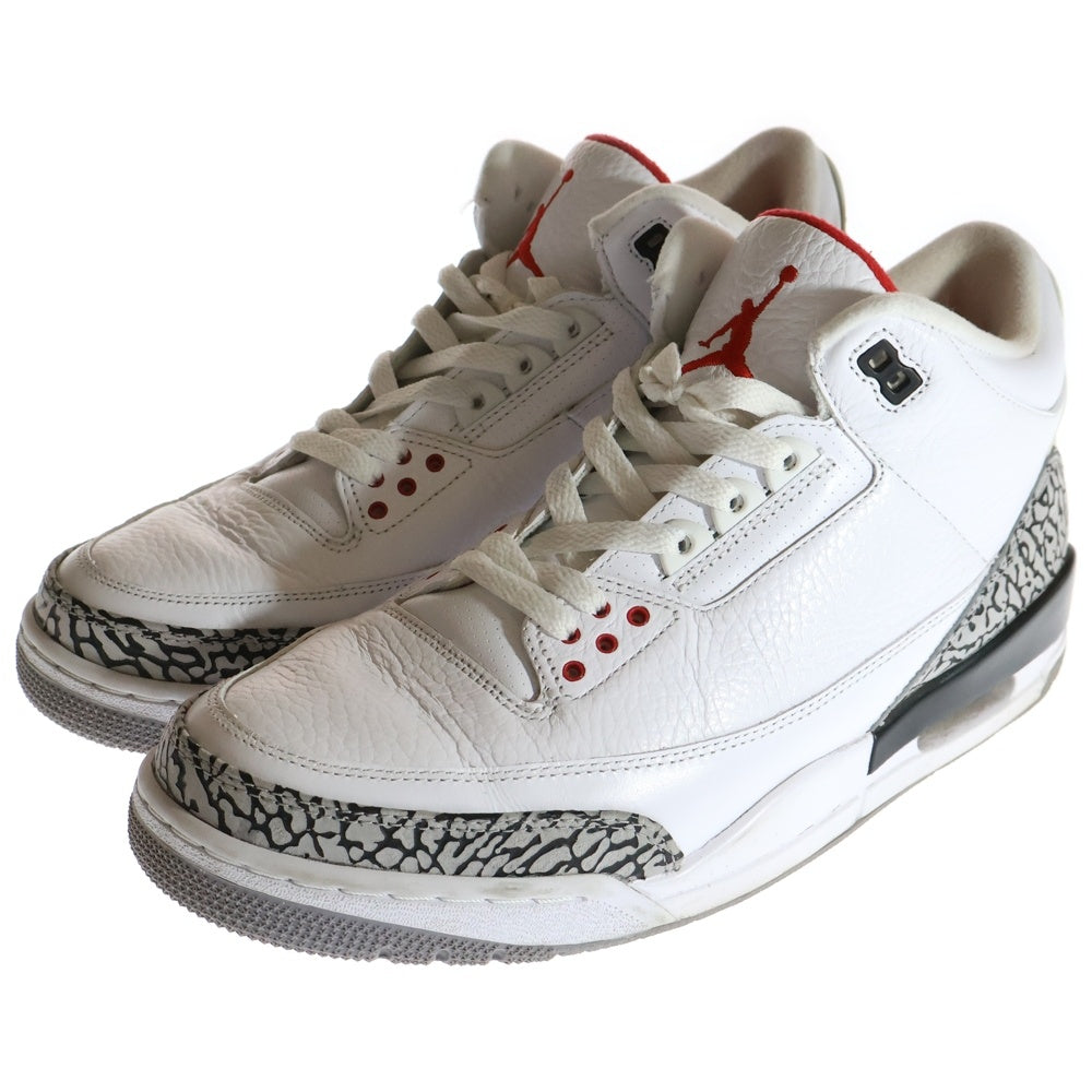 NIKE(ナイキ) 【観賞用2011年製】 AIR JORDAN 3 RETRO WHITE CEMENT エアジョーダン3 レトロ ホワイト セメント ハイカットスニーカー ホワイト US11/29cm 136064-105