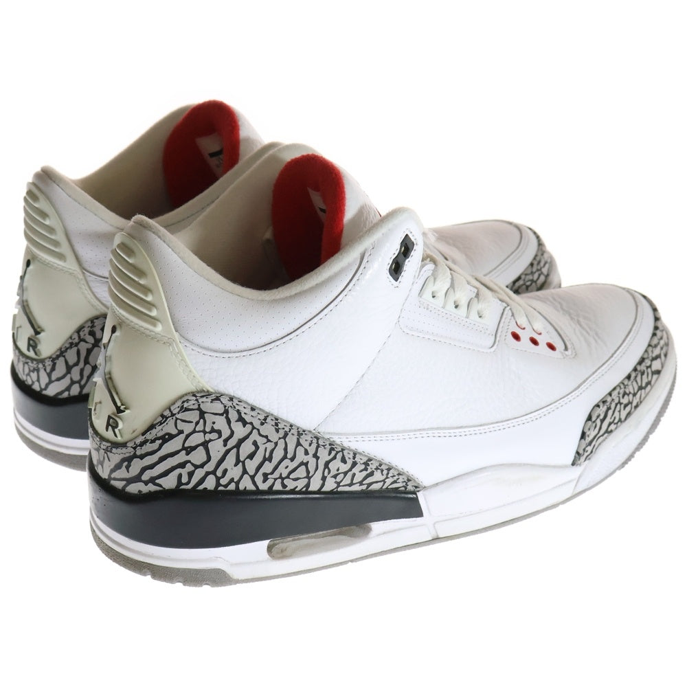 NIKE(ナイキ) 【観賞用2011年製】 AIR JORDAN 3 RETRO WHITE CEMENT エアジョーダン3 レトロ ホワイト セメント ハイカットスニーカー ホワイト US11/29cm 136064-105