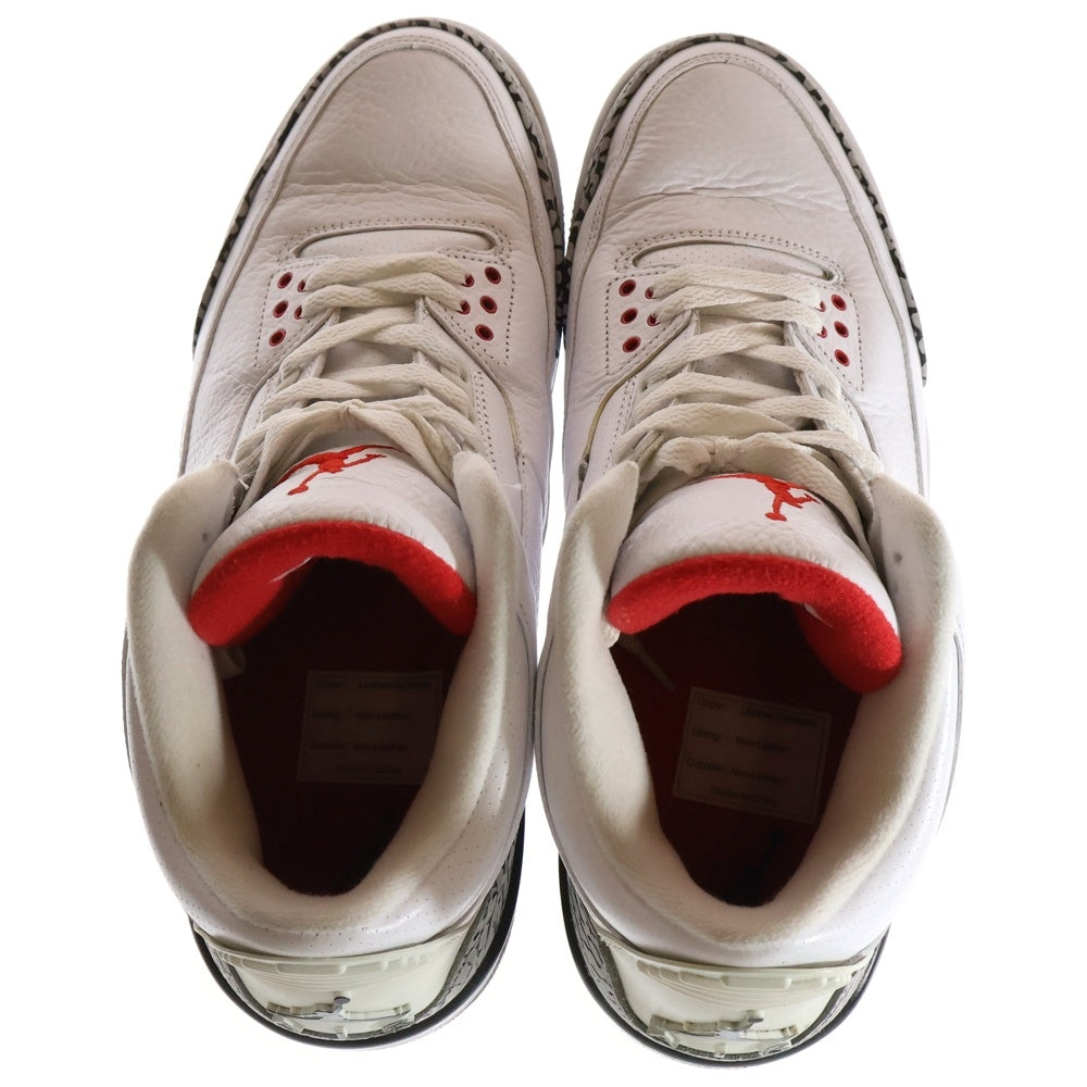 NIKE(ナイキ) 【観賞用2011年製】 AIR JORDAN 3 RETRO WHITE CEMENT エアジョーダン3 レトロ ホワイト セメント ハイカットスニーカー ホワイト US11/29cm 136064-105