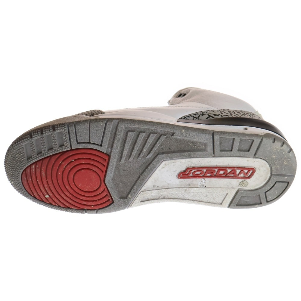 NIKE(ナイキ) 【観賞用2011年製】 AIR JORDAN 3 RETRO WHITE CEMENT エアジョーダン3 レトロ ホワイト セメント ハイカットスニーカー ホワイト US11/29cm 136064-105