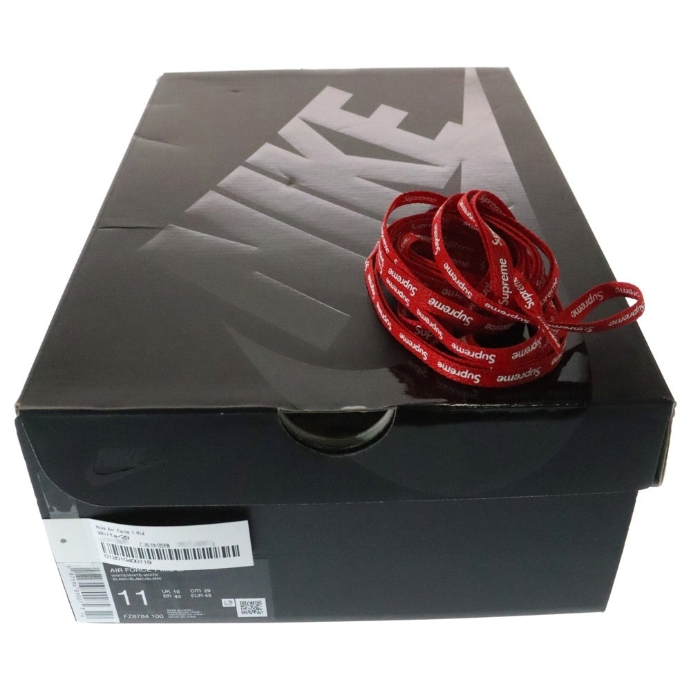 NIKE(ナイキ) ×SUPREME AIR FORCE 1 MID SP シュプリーム エア フォース 1ミッドカットスニーカー ホワイト US11/29cm FZ8784-100