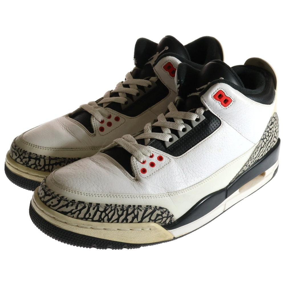 NIKE(ナイキ) 【観賞用2013年製】 AIR JORDAN 3 RETRO INFRARED 23 エアジョーダン3 レトロ インフラレッド ハイカットスニーカー ホワイト US12/30cm 136064-123
