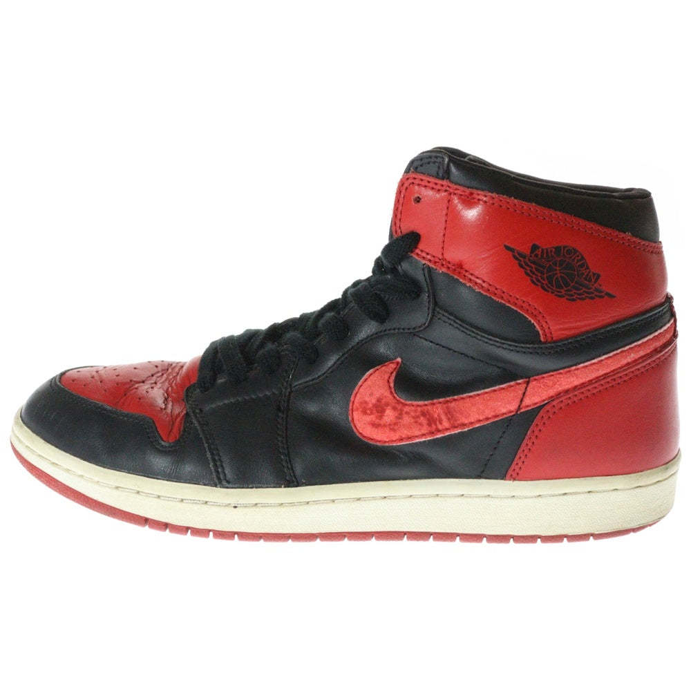 NIKE(ナイキ) 【観賞用 2001年製】AIR JORDAN 1 RETRO HIGH BRED エアジョーダン 1 レトロ ブレッドハイカットスニーカーブラック/レッド US11/29cm 136066-061