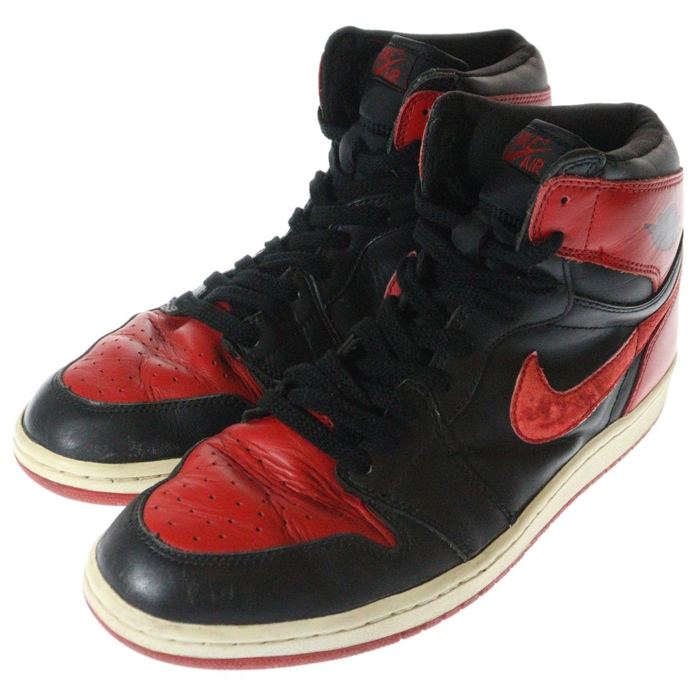 NIKE(ナイキ) 【観賞用 2001年製】AIR JORDAN 1 RETRO HIGH BRED エアジョーダン 1 レトロ ブレッドハイカットスニーカーブラック/レッド US11/29cm 136066-061