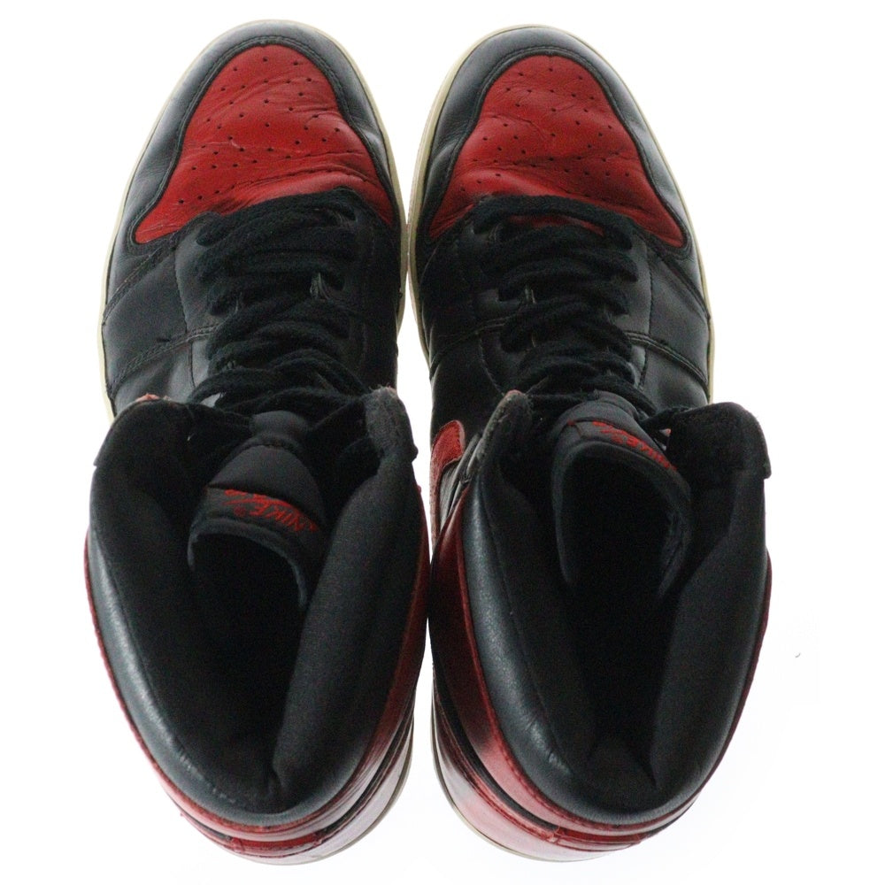 NIKE(ナイキ) 【観賞用 2001年製】AIR JORDAN 1 RETRO HIGH BRED エアジョーダン 1 レトロ ブレッドハイカットスニーカーブラック/レッド US11/29cm 136066-061