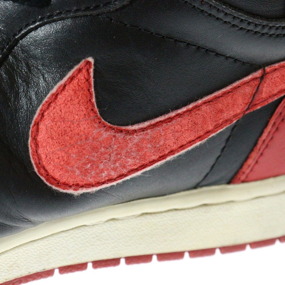 NIKE(ナイキ) 【観賞用 2001年製】AIR JORDAN 1 RETRO HIGH BRED エアジョーダン 1 レトロ ブレッドハイカットスニーカーブラック/レッド US11/29cm 136066-061