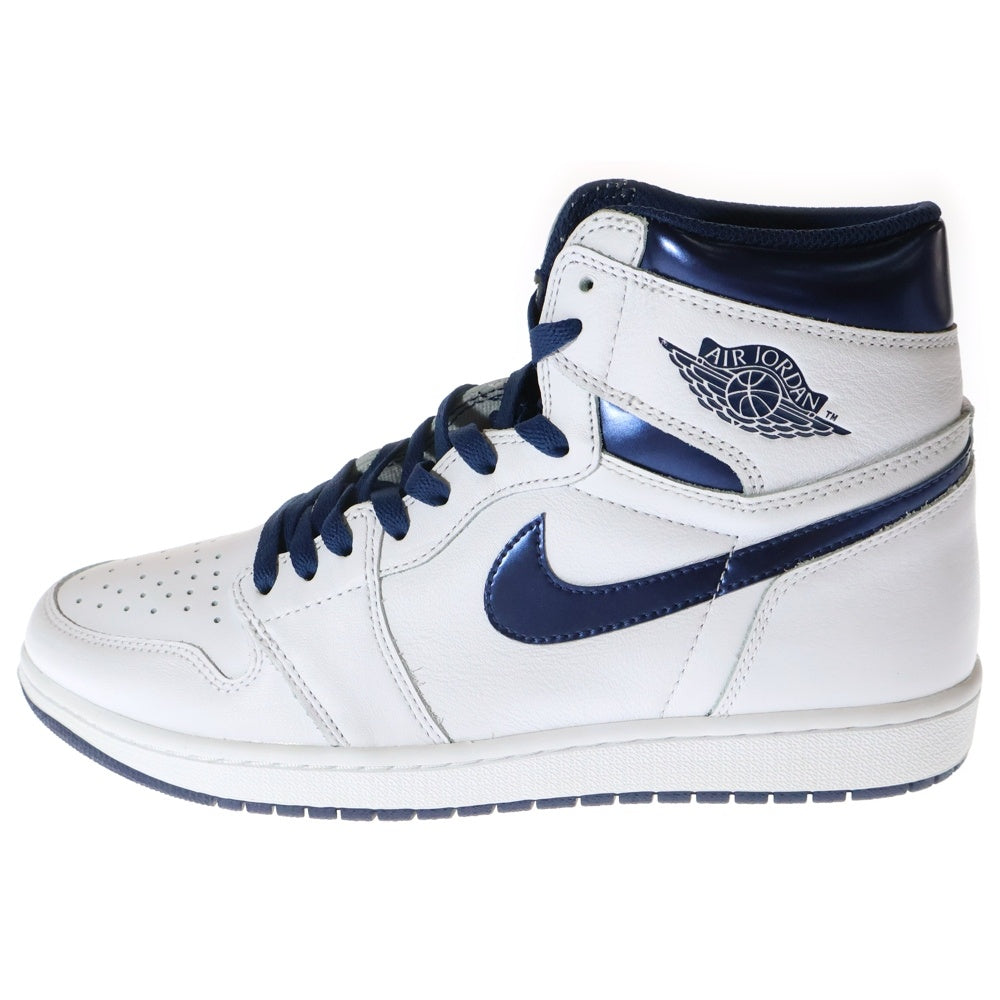 NIKE(ナイキ) AIR JORDAN 1 RETRO HIGH OG METALLIC NAVY エアジョーダン1 マジスティック ネイビー レトロハイカットスニーカー ホワイト/ネイビー US11/29cm 555088-106