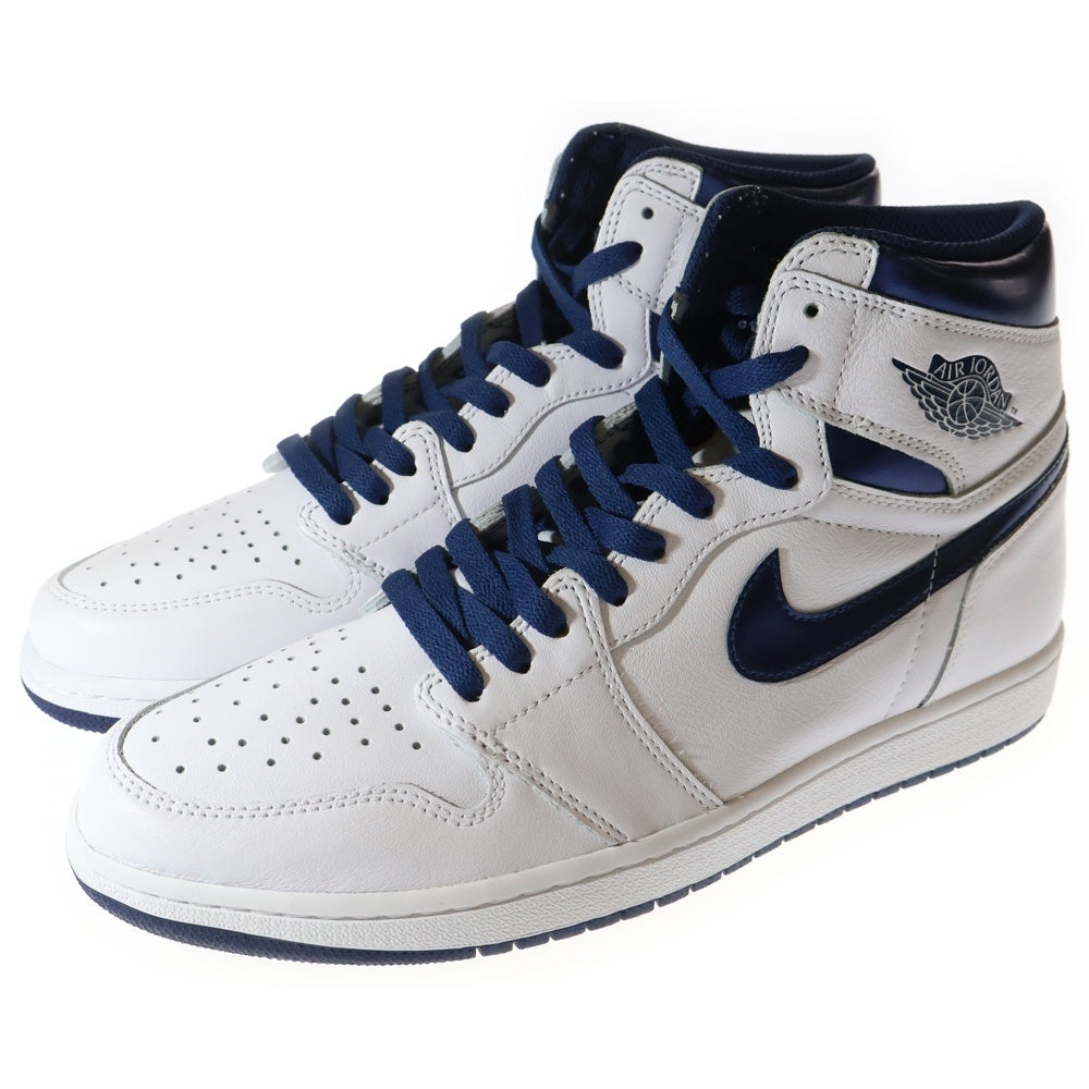 NIKE(ナイキ) AIR JORDAN 1 RETRO HIGH OG METALLIC NAVY エアジョーダン1 マジスティック ネイビー レトロハイカットスニーカー ホワイト/ネイビー US11/29cm 555088-106