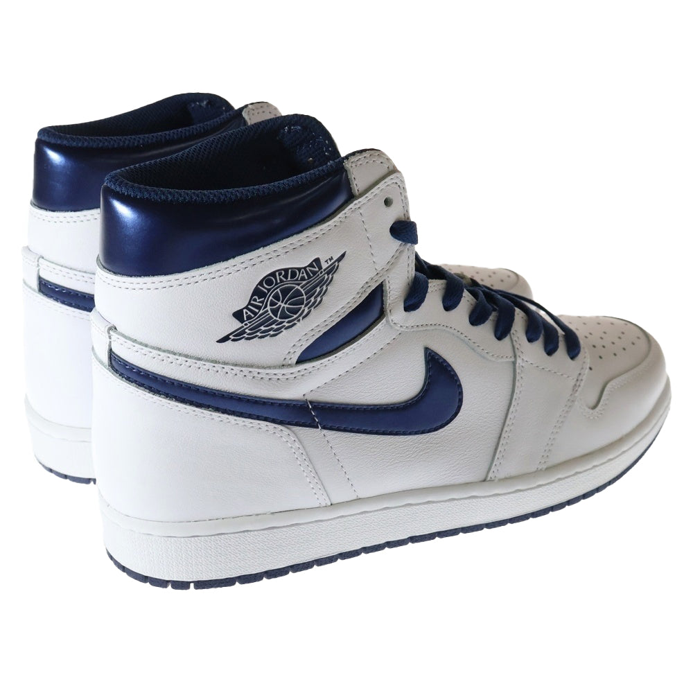 NIKE(ナイキ) AIR JORDAN 1 RETRO HIGH OG METALLIC NAVY エアジョーダン1 マジスティック ネイビー レトロハイカットスニーカー ホワイト/ネイビー US11/29cm 555088-106