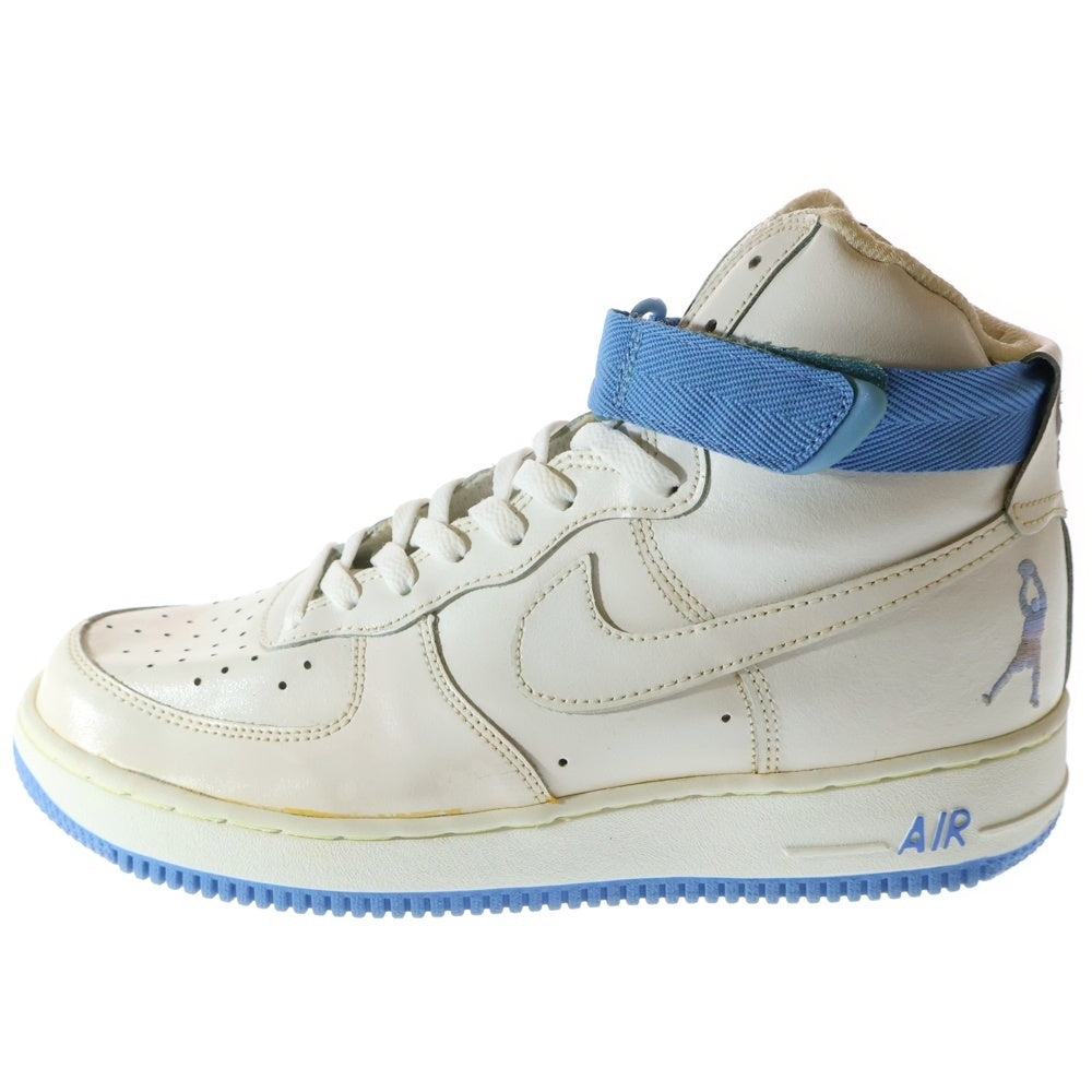 NIKE(ナイキ) 【観賞用2003年製】 AIR FORCE 1 HIGH SHEED エアフォース 1 パテントハイカットスニーカーシューズ ホワイト/ブルー US10/28cm 302640-111