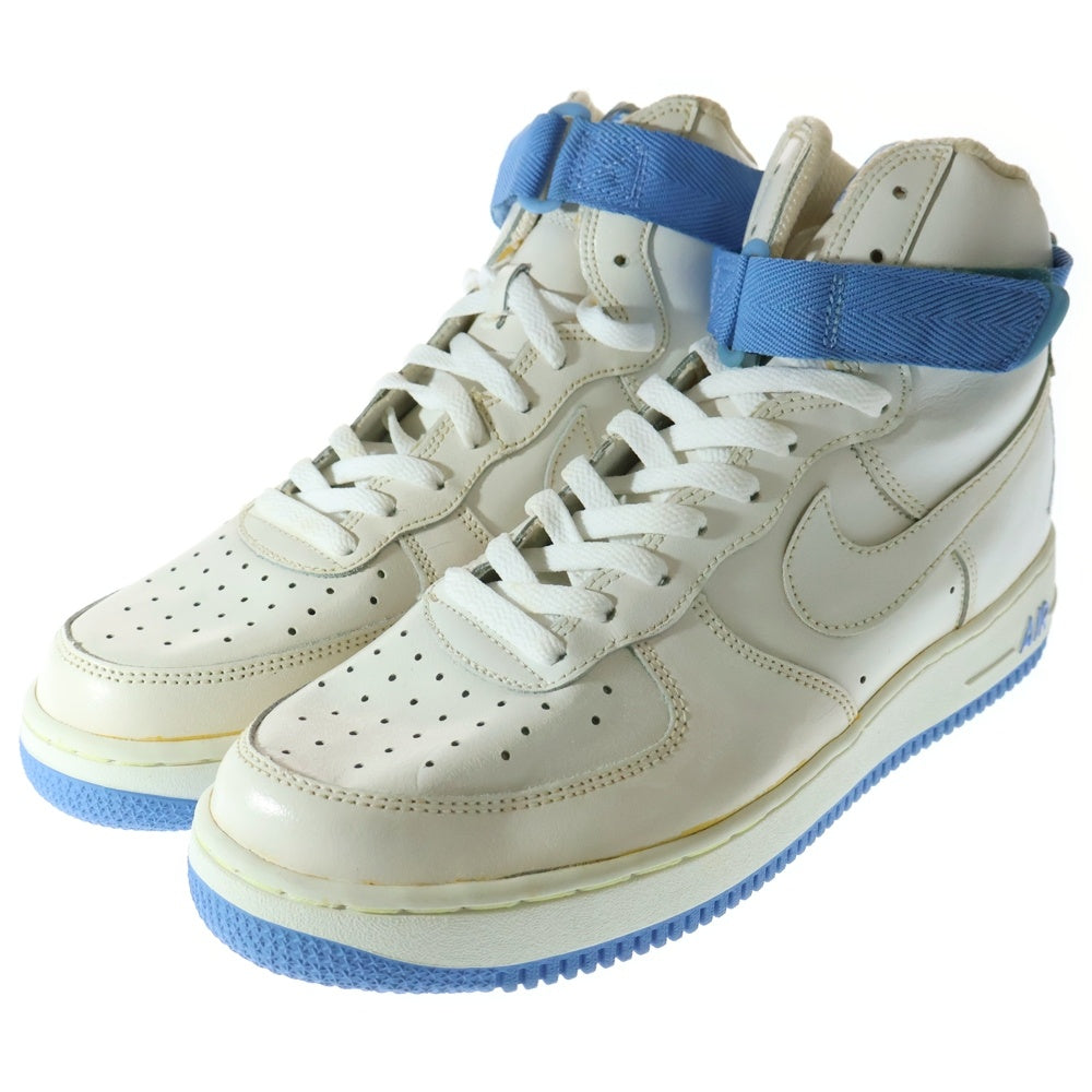 NIKE(ナイキ) 【観賞用2003年製】 AIR FORCE 1 HIGH SHEED エアフォース 1 パテントハイカットスニーカーシューズ ホワイト/ブルー US10/28cm 302640-111