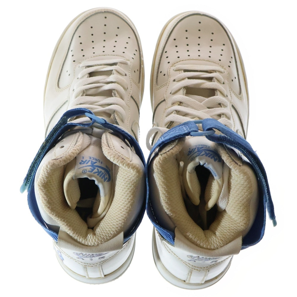 NIKE(ナイキ) 【観賞用2003年製】 AIR FORCE 1 HIGH SHEED エアフォース 1 パテントハイカットスニーカーシューズ ホワイト/ブルー US10/28cm 302640-111