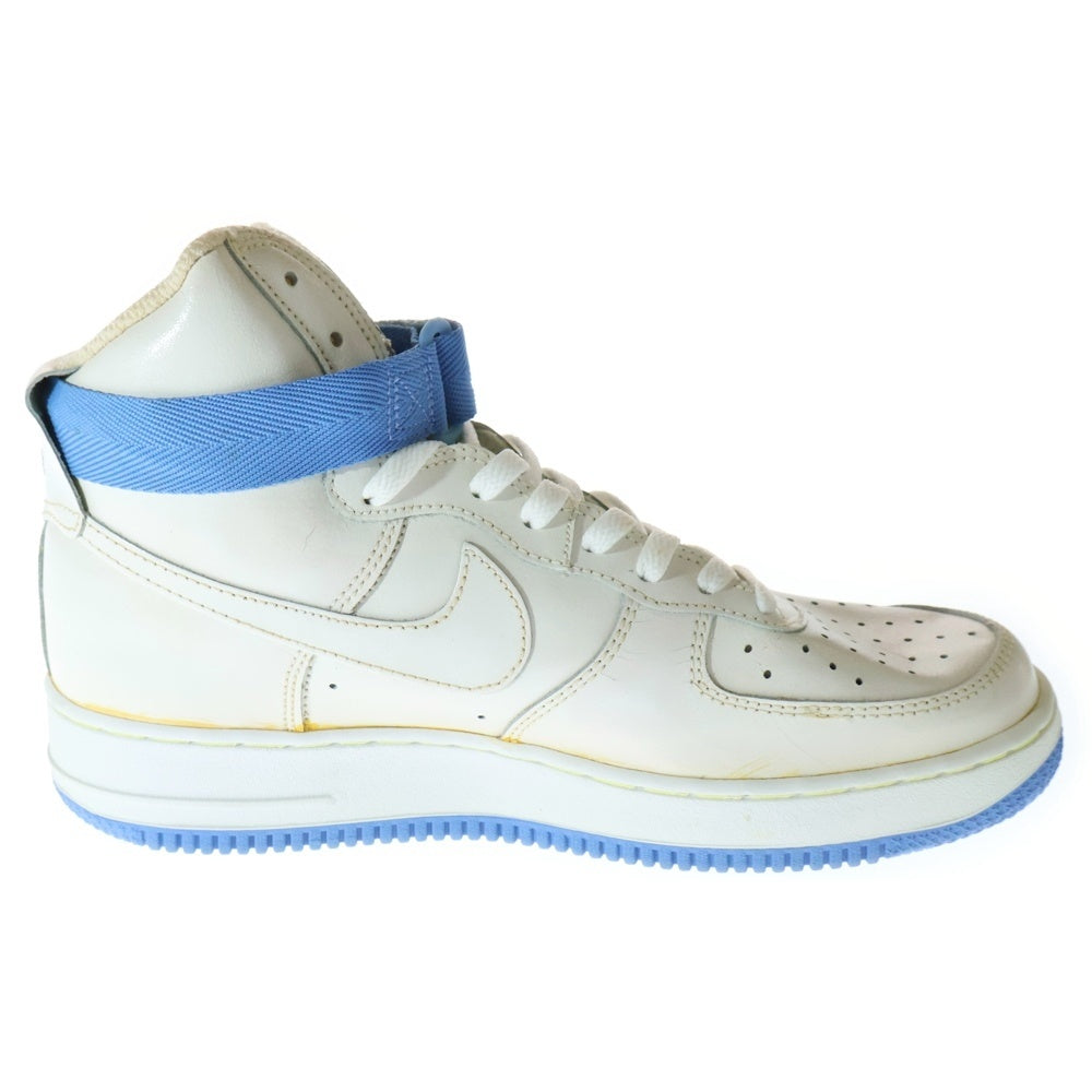 NIKE(ナイキ) 【観賞用2003年製】 AIR FORCE 1 HIGH SHEED エアフォース 1 パテントハイカットスニーカーシューズ ホワイト/ブルー US10/28cm 302640-111