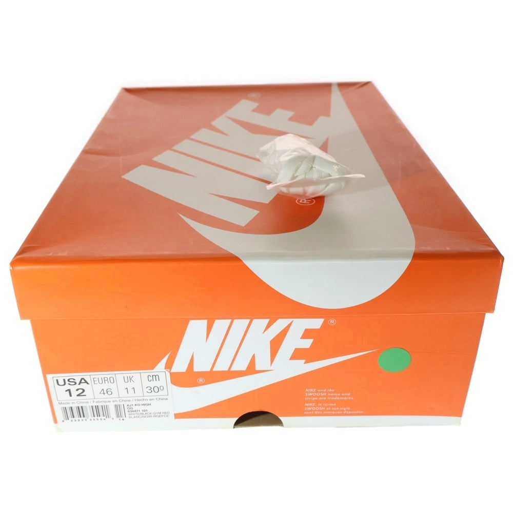 NIKE(ナイキ) 【観賞用2014年製】 AIR JORDAN 1 KO HIGH OG エア ジョーダン 1 ノックアウト オージー ハイカットスニーカー ホワイト/レッド US12/30cm 638471-101