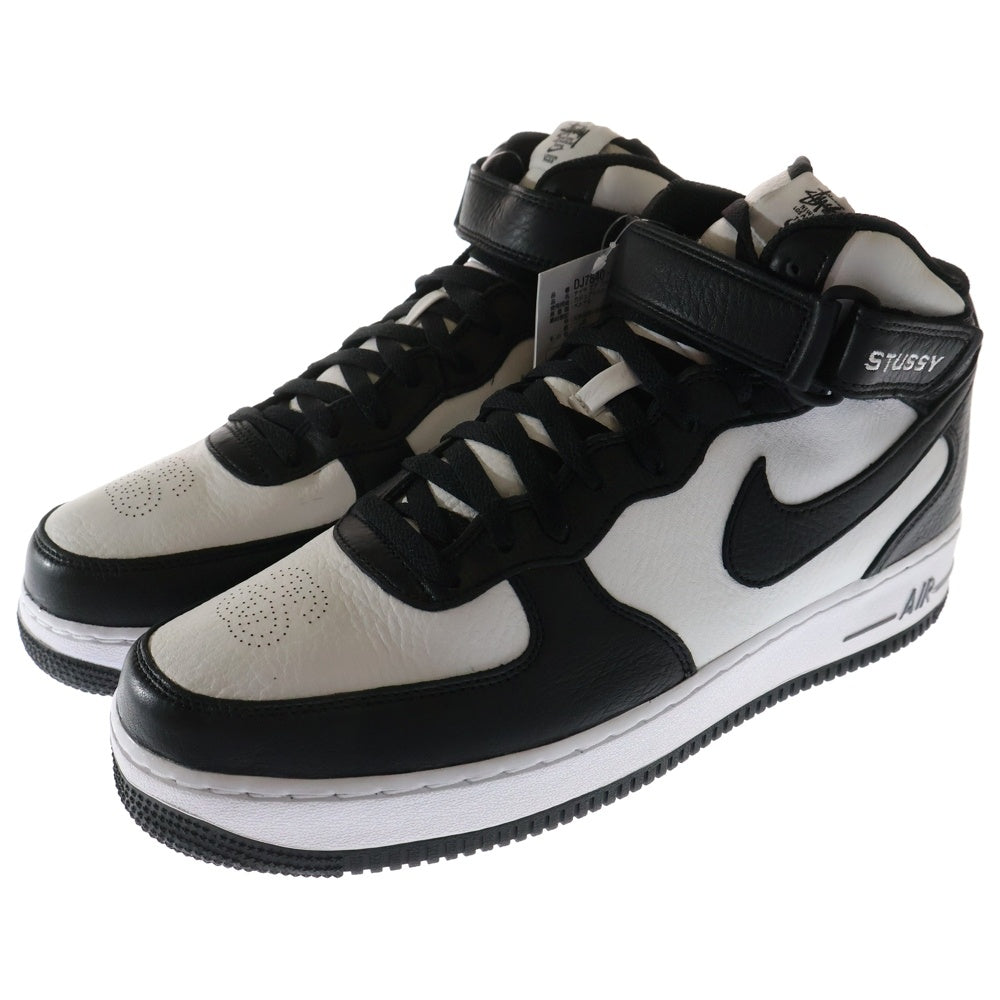 NIKE(ナイキ) ×STUSSY AIR FORCE 1 MID ステューシー エアフォース1 ミッドカットスニーカー ブラック/ホワイト US12/30cm DJ7840-002