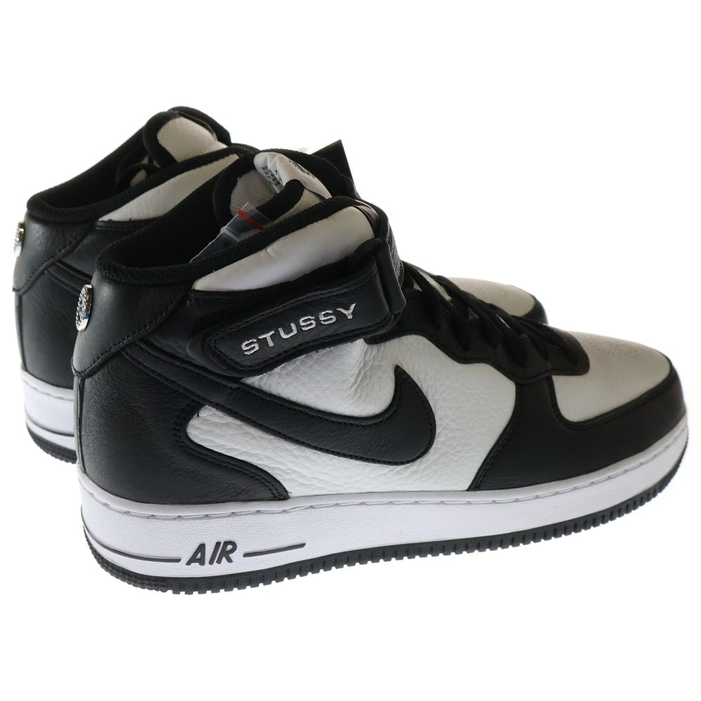 NIKE(ナイキ) ×STUSSY AIR FORCE 1 MID ステューシー エアフォース1 ミッドカットスニーカー ブラック/ホワイト US12/30cm DJ7840-002