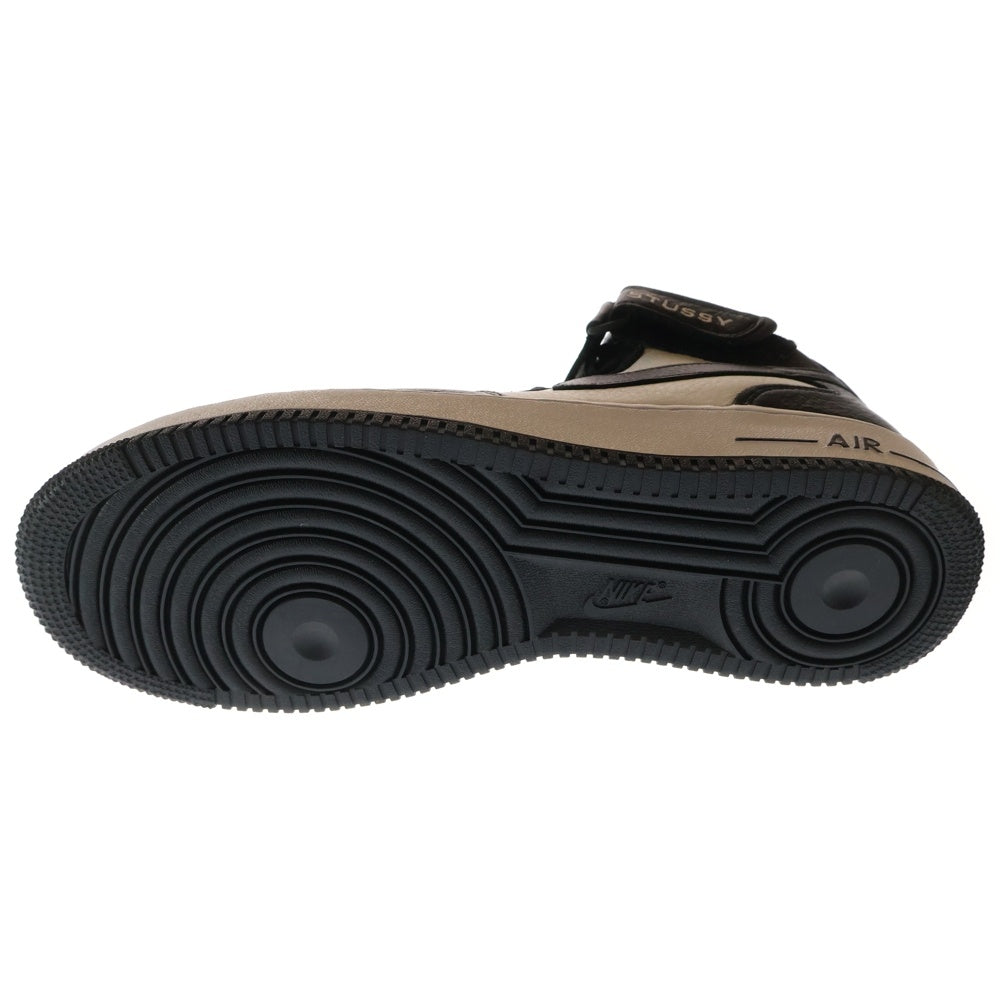 NIKE(ナイキ) ×STUSSY AIR FORCE 1 MID ステューシー エアフォース1 ミッドカットスニーカー ブラック/ホワイト US12/30cm DJ7840-002