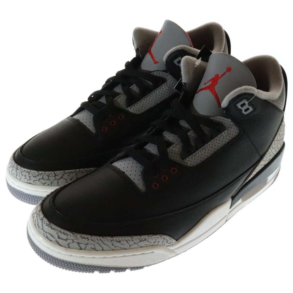NIKE(ナイキ) AIR JORDAN 3 RETRO BLACK FIRE RED CEMENT GREY エアジョーダン 3 レトロ ブラック セメントグレー ミッドカットスニーカー US12/30cm DN3707-010