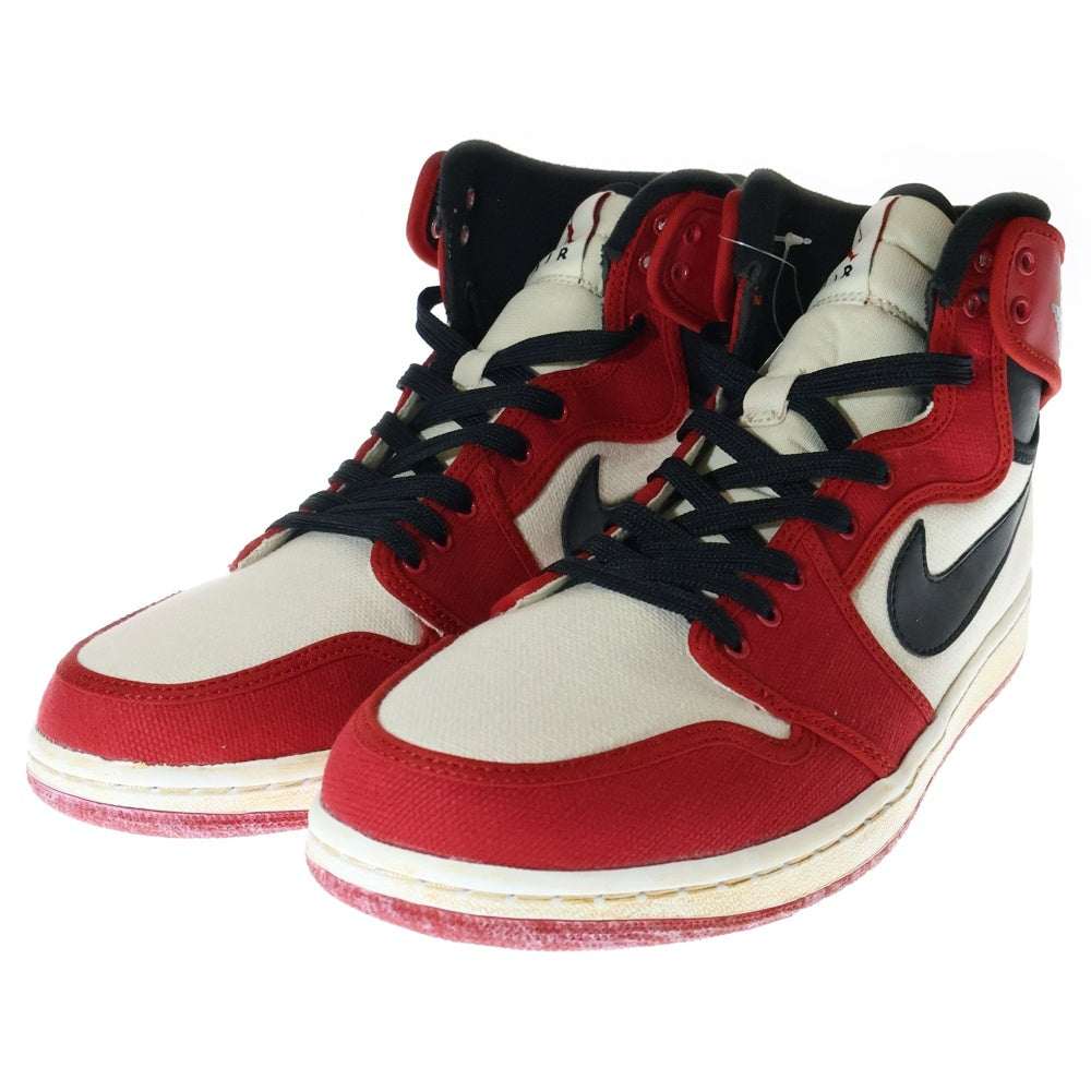 NIKE(ナイキ) 【観賞用2010年製】 AIR JORDAN 1 RETRO KO HIGH エアジョーダン1 ノックアウト ハイカットスニーカー シカゴ ホワイト/レッド US10/28cm 402297-101