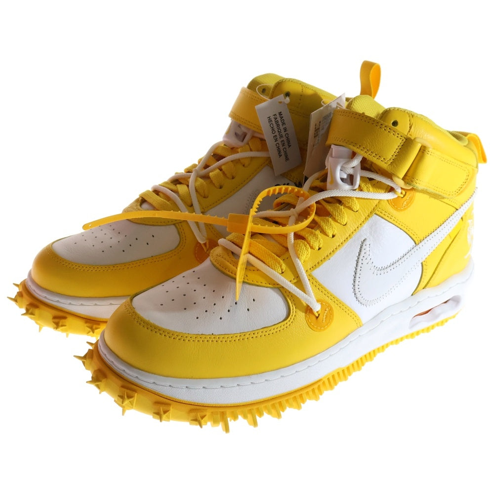 NIKE(ナイキ) ×OFF-WHITE AIR FORCE 1 MID オフホワイト エアフォースワン ミッドカットスニーカー イエロー/ホワイト US11.5/29.5cm DR0500-101