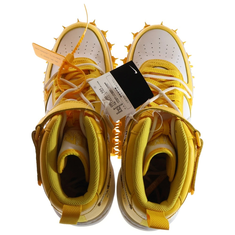 NIKE(ナイキ) ×OFF-WHITE AIR FORCE 1 MID オフホワイト エアフォースワン ミッドカットスニーカー イエロー/ホワイト US11.5/29.5cm DR0500-101