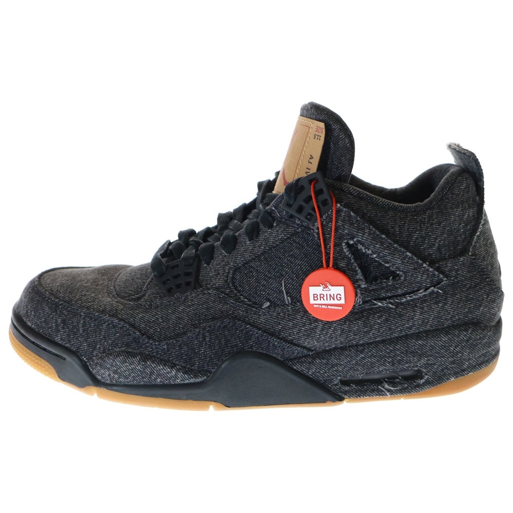 NIKE(ナイキ) ×Levi's AIR JORDAN 4 RETRO リーバイス エアジョーダン4 レトロ デニム ハイカットスニーカー ブラック US10.5/28.5cm AO2571-001