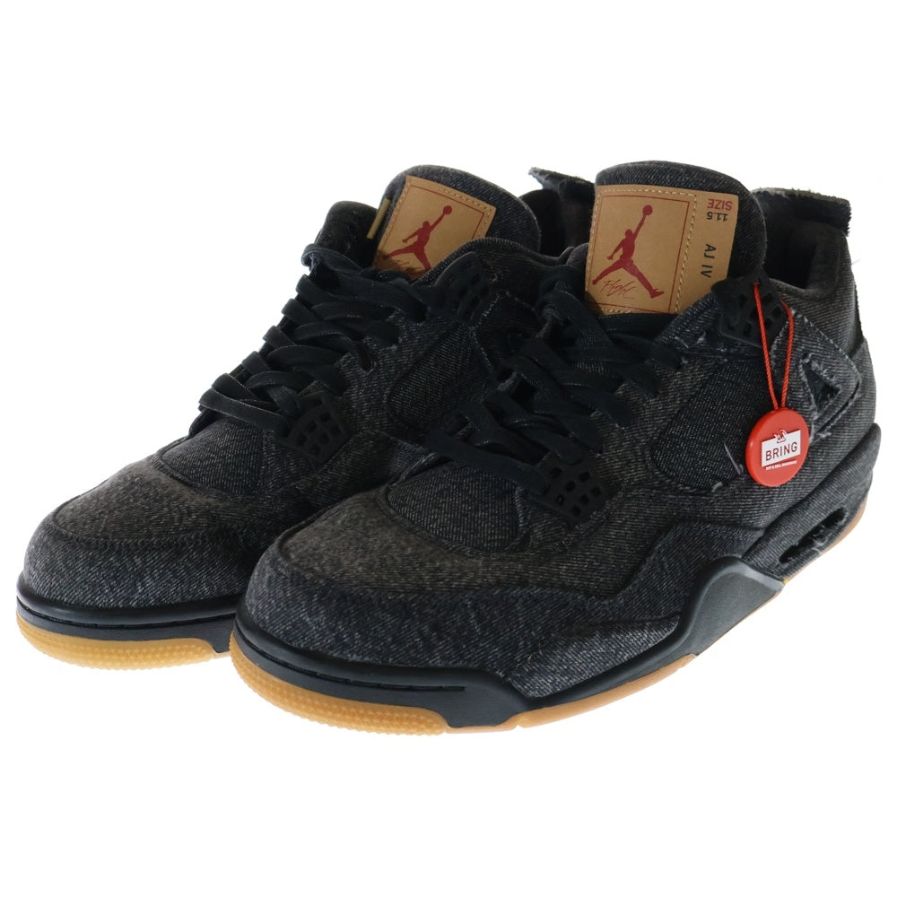 NIKE(ナイキ) ×Levi's AIR JORDAN 4 RETRO リーバイス エアジョーダン4 レトロ デニム ハイカットスニーカー ブラック US10.5/28.5cm AO2571-001