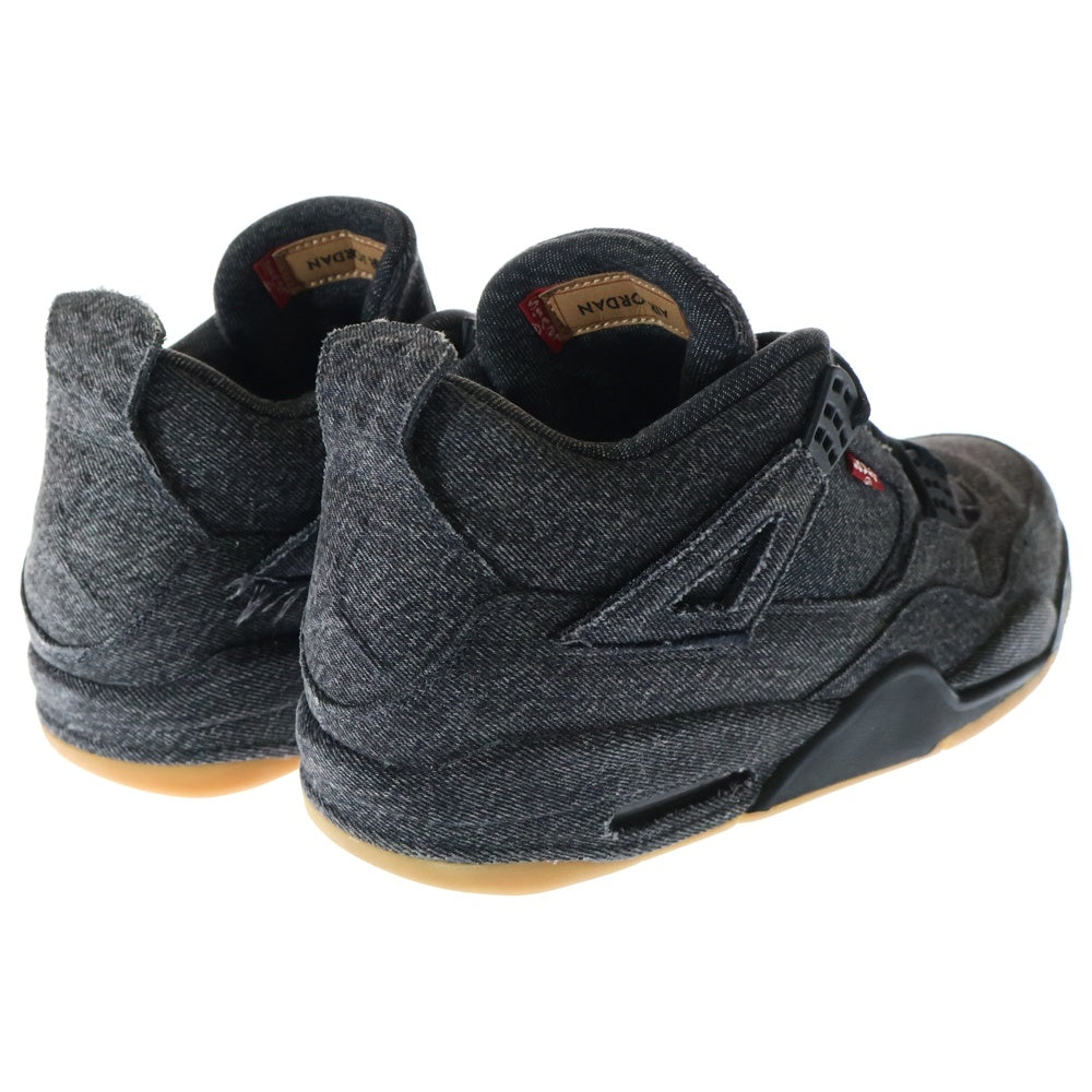 NIKE(ナイキ) ×Levi's AIR JORDAN 4 RETRO リーバイス エアジョーダン4 レトロ デニム ハイカットスニーカー ブラック US10.5/28.5cm AO2571-001