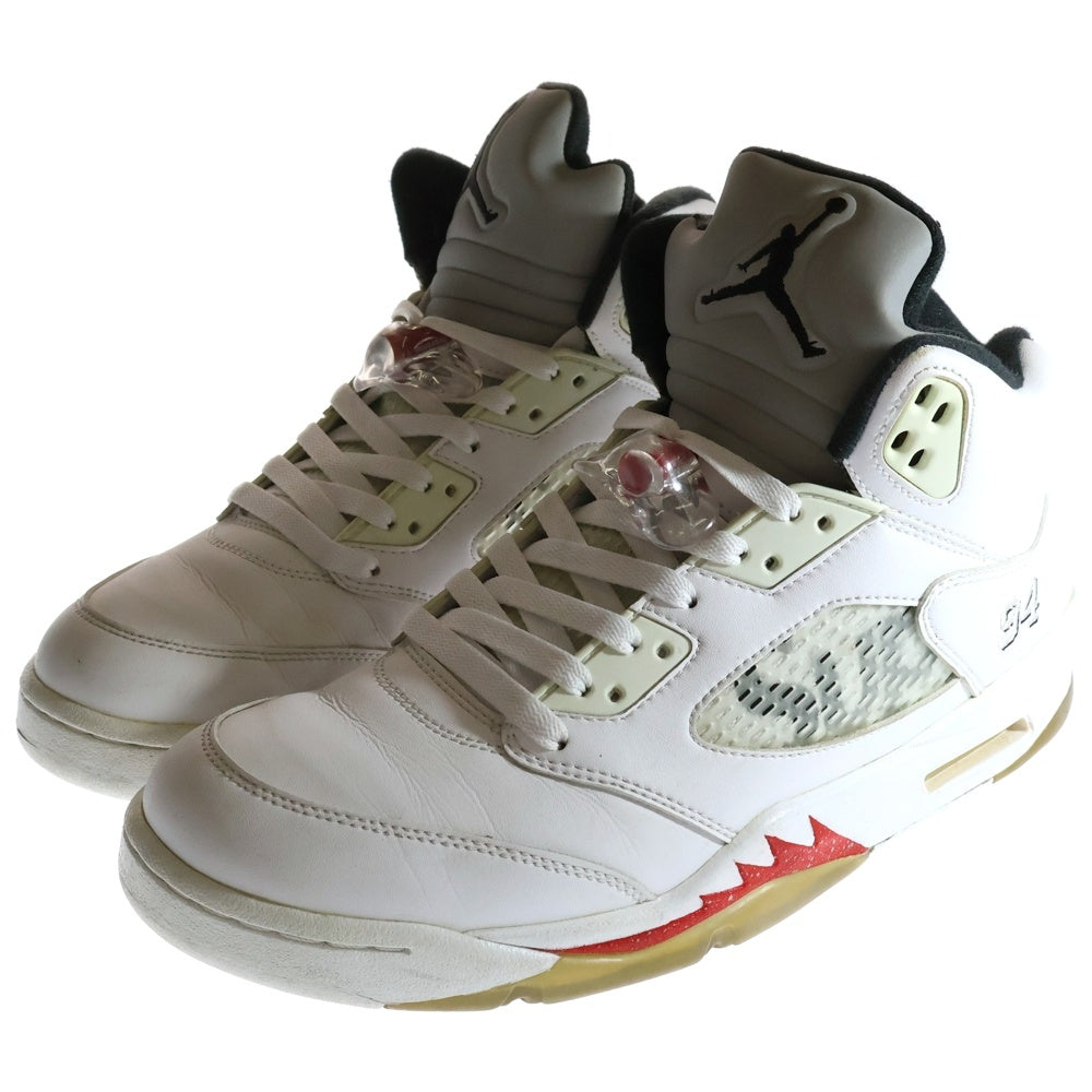 NIKE(ナイキ) ×SUPREME AIR JORDAN 5 RETRO シュプリーム エアジョーダン 5 レトロ ハイカットスニーカー ホワイト US10.5/28.5cm 824371-101