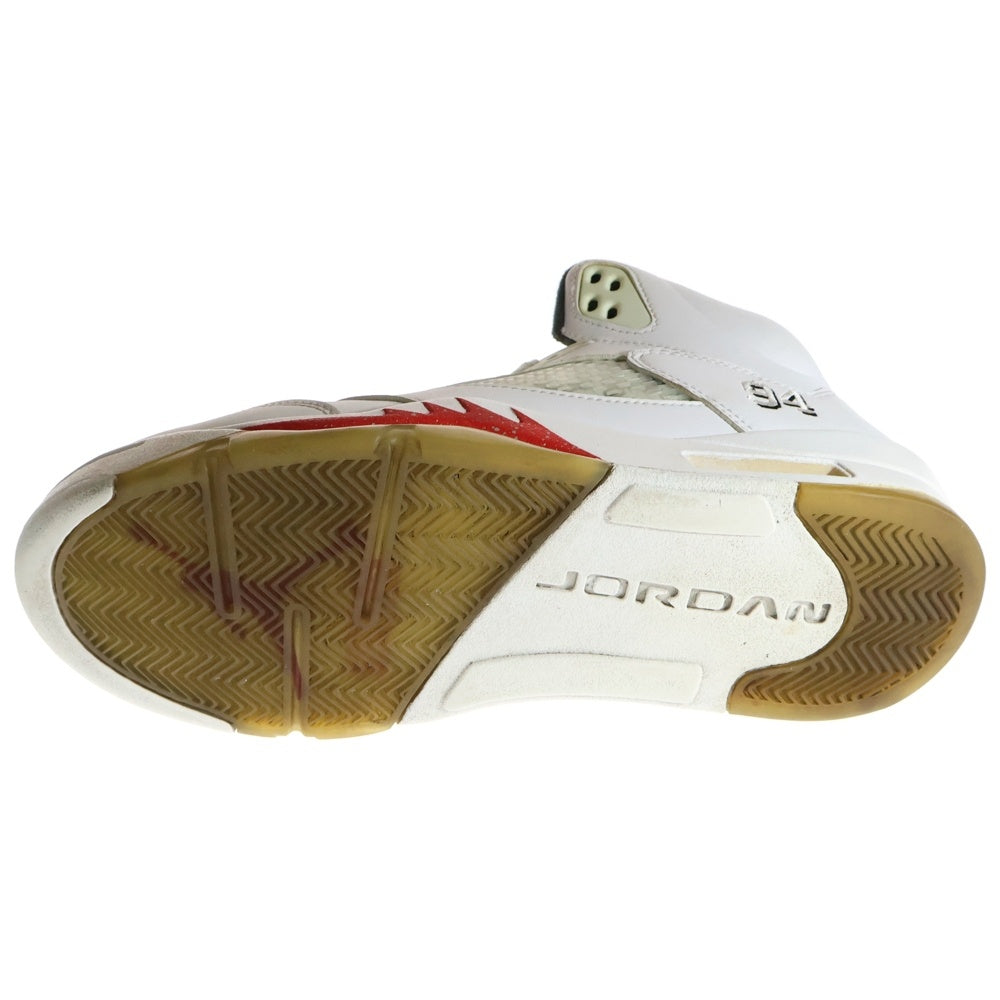 NIKE(ナイキ) ×SUPREME AIR JORDAN 5 RETRO シュプリーム エアジョーダン 5 レトロ ハイカットスニーカー ホワイト US10.5/28.5cm 824371-101