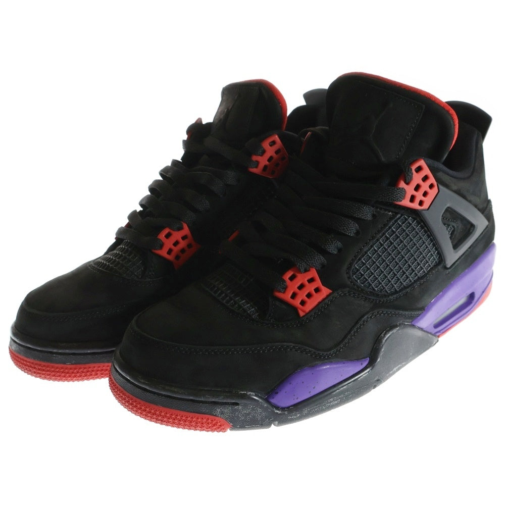 NIKE(ナイキ) AIR JORDAN 4 RETRO RAPTORS エアジョーダン4 レトロ ラプターズ ハイカットスニーカー ブラック US10/28cm AQ3816-065