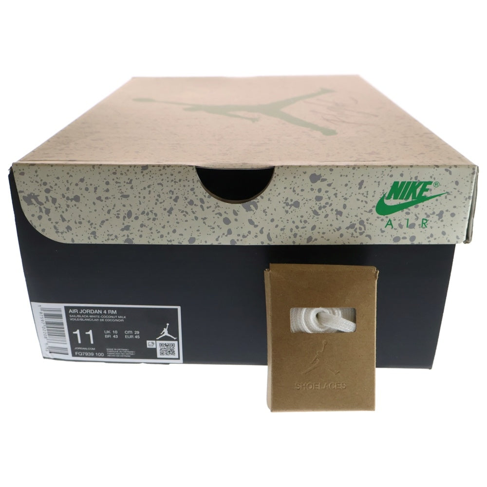 NIKE(ナイキ) AIR JORDAN 4 Canyon Rust エアジョーダン4 ミドルカットスニーカーシューズ ブラック/ホワイト US11/29cm FQ7939-100
