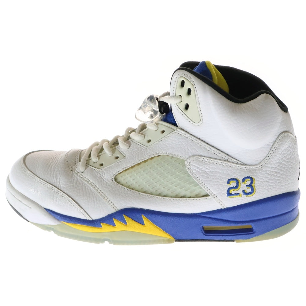 NIKE(ナイキ) 【観賞用 2013年】 AIR JORDAN 5 RETRO LANEY エアジョーダン 5 レイニー ハイカットスニーカー ホワイト/ブルー US11/29cm 136027-189
