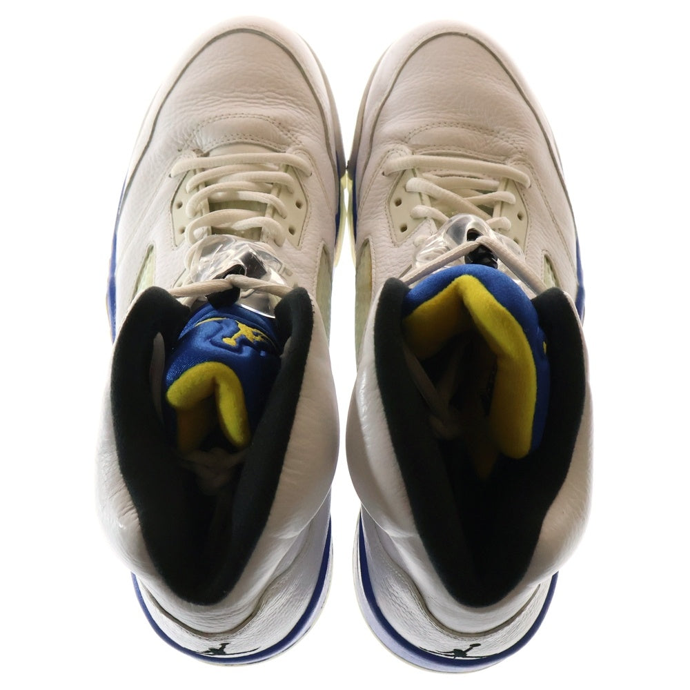 NIKE(ナイキ) 【観賞用 2013年】 AIR JORDAN 5 RETRO LANEY エアジョーダン 5 レイニー ハイカットスニーカー ホワイト/ブルー US11/29cm 136027-189