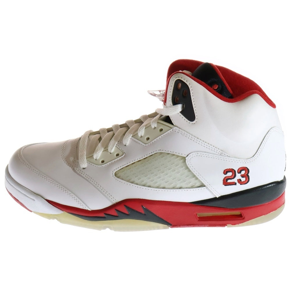 NIKE(ナイキ) 【観賞用 2013年】 AIR JORDAN 5 RETRO OG FIRE RED エアジョーダン レトロ ファイアレッド ハイカットスニーカー ホワイト/レッド US11/29cm 136027-120