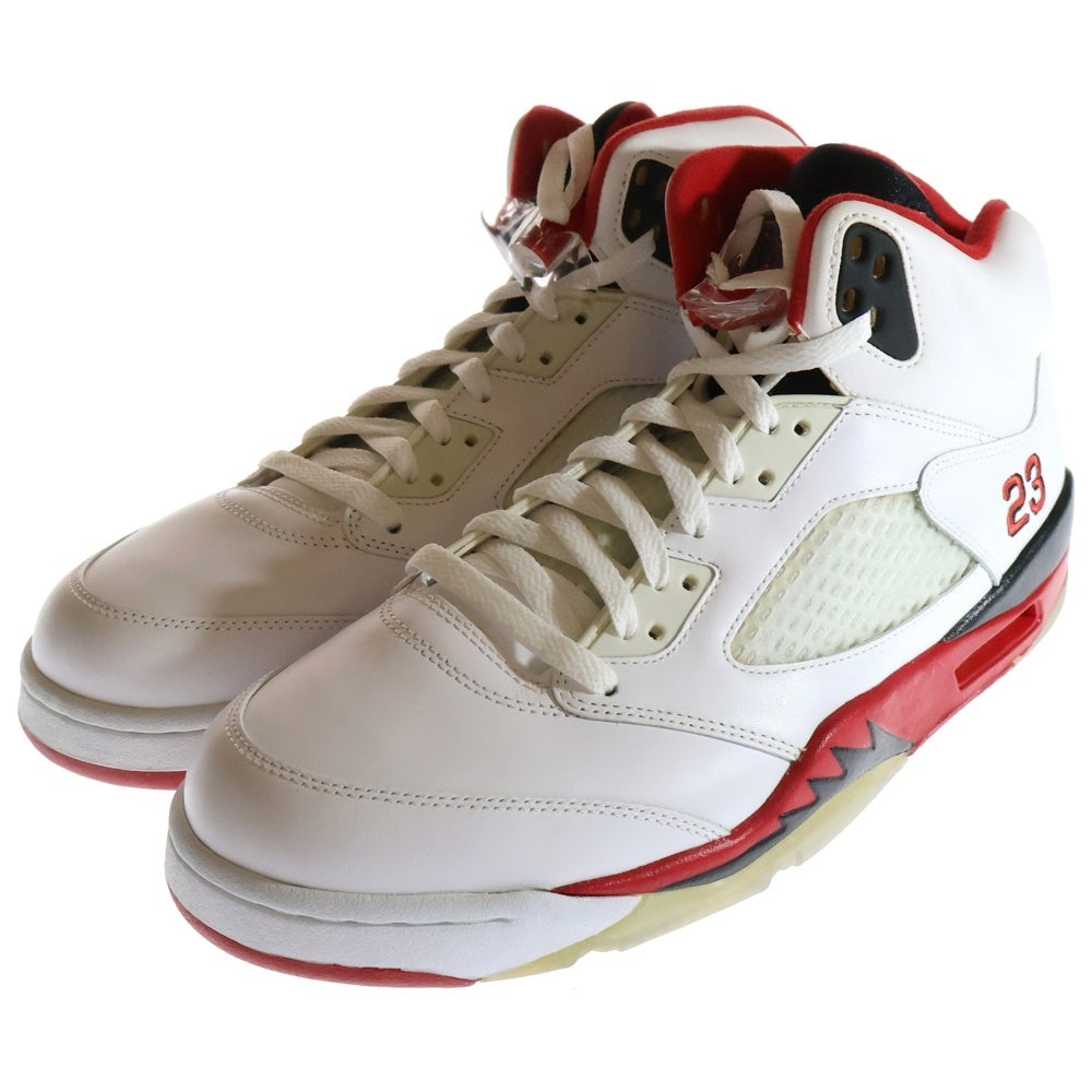 NIKE(ナイキ) 【観賞用 2013年】 AIR JORDAN 5 RETRO OG FIRE RED エアジョーダン レトロ ファイアレッド ハイカットスニーカー ホワイト/レッド US11/29cm 136027-120