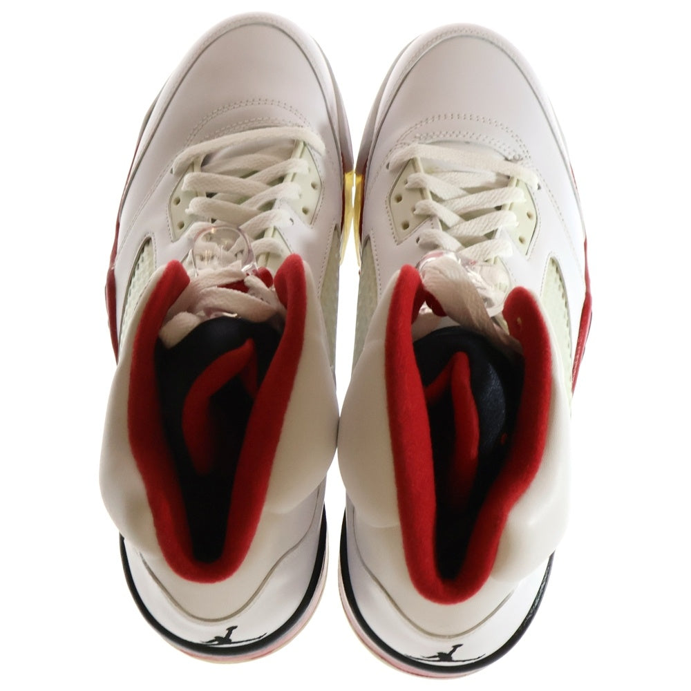 NIKE(ナイキ) 【観賞用 2013年】 AIR JORDAN 5 RETRO OG FIRE RED エアジョーダン レトロ ファイアレッド ハイカットスニーカー ホワイト/レッド US11/29cm 136027-120