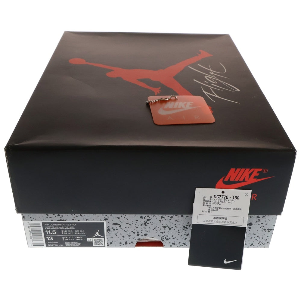 NIKE(ナイキ) AIR JORDAN 4 RETRO OG FIRE RED 2020 エアジョーダン4 レトロ ファイヤーレッド ハイカットスニーカー ホワイト/レッド US11.5/29.5cm DC7770-160