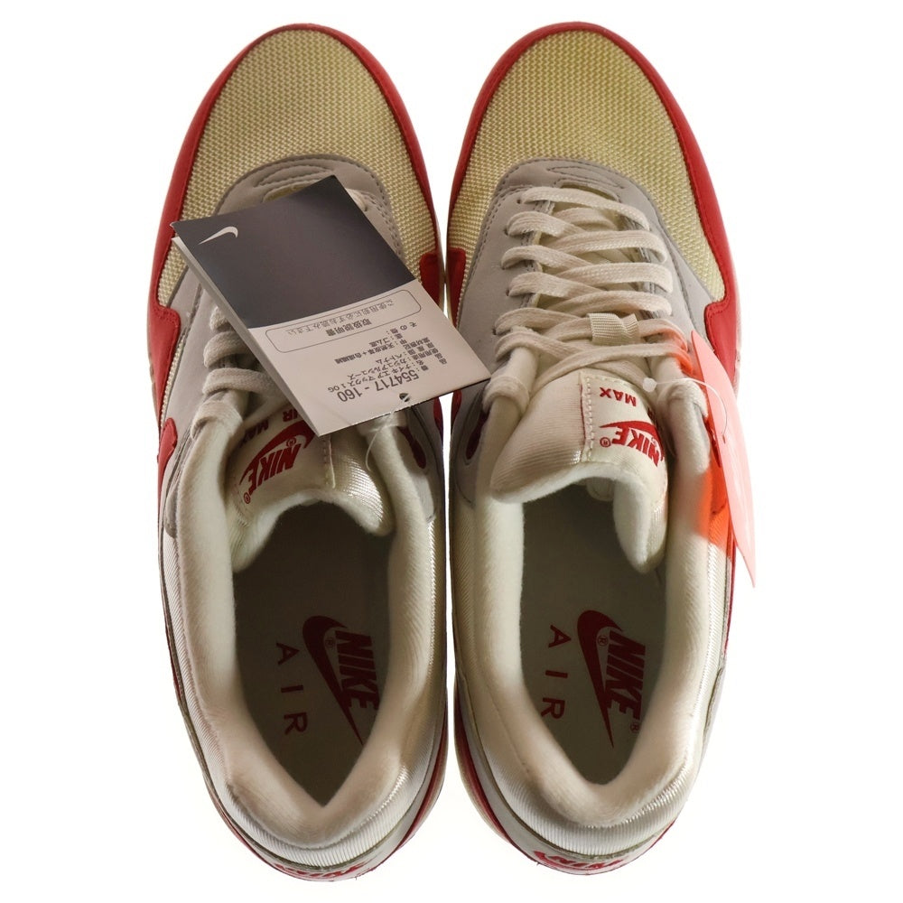 NIKE(ナイキ) AIR MAX 1 OG UNIVERSITY RED エアマックス1 ユニバーシティ レッド ローカットスニーカー レッド/ホワイト US10/28cm 554717-160