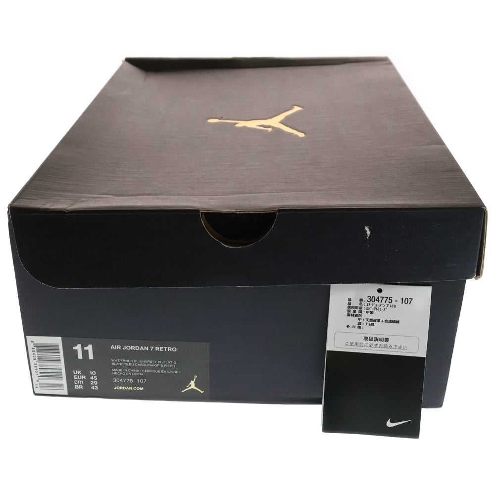 NIKE(ナイキ) AIR JORDAN 7 RETRO WHITE FRENCH エアジョーダン 7 ハイ ホワイトフレンチ ハイカットスニーカー ホワイト US11/29cm 304775-107