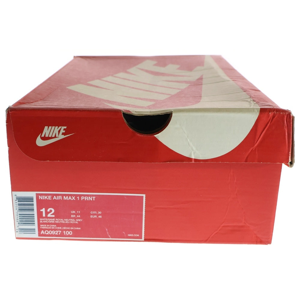NIKE(ナイキ) ×ATMOS AIR MAX 1 BLUE WE LOVE NIKE アトモス エアマックス1 ブルー ウィーラブナイキ ローカットスニーカー ブルー US12/30cm AQ0927-100