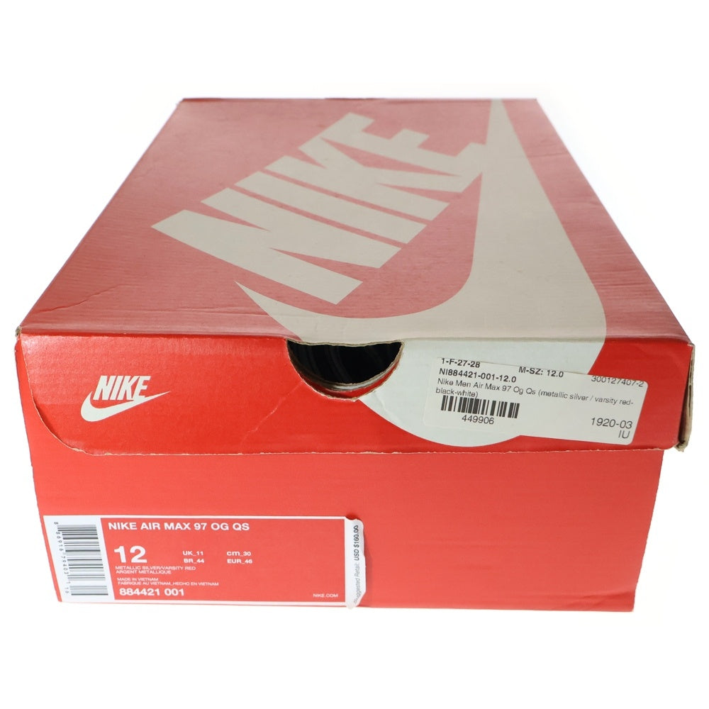 NIKE(ナイキ) AIR MAX 97 OG エアマックス97 ローカットスニーカー グレー US12/30cm 884421-001
