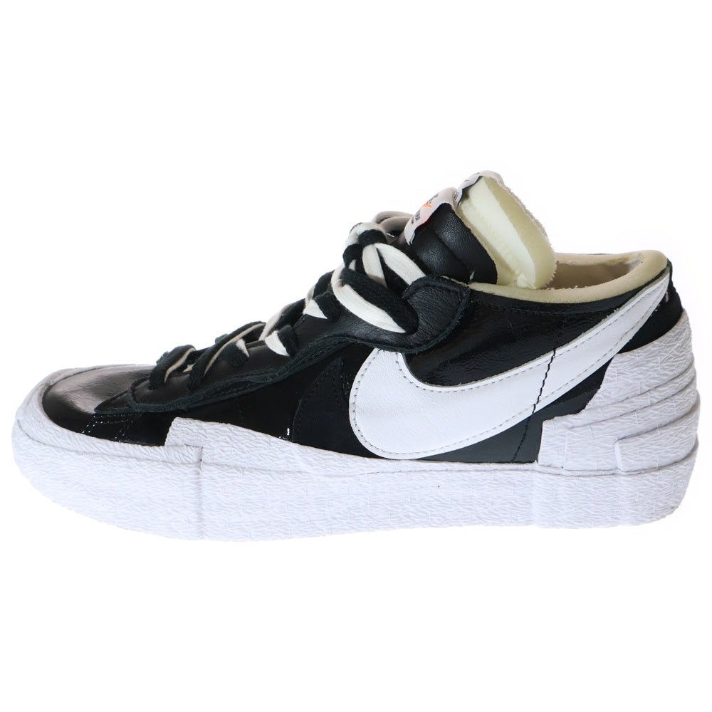 NIKE(ナイキ) ×sacai BLAZER LOW BLACK PATENT LEATHER サカイ ブレーザー ロー ブラック パテント レザー ローカットスニーカー ブラック/ホワイト US11/29cm DM6443-001