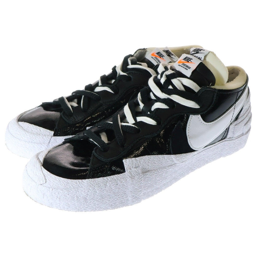 NIKE(ナイキ) ×sacai BLAZER LOW BLACK PATENT LEATHER サカイ ブレーザー ロー ブラック パテント レザー ローカットスニーカー ブラック/ホワイト US11/29cm DM6443-001