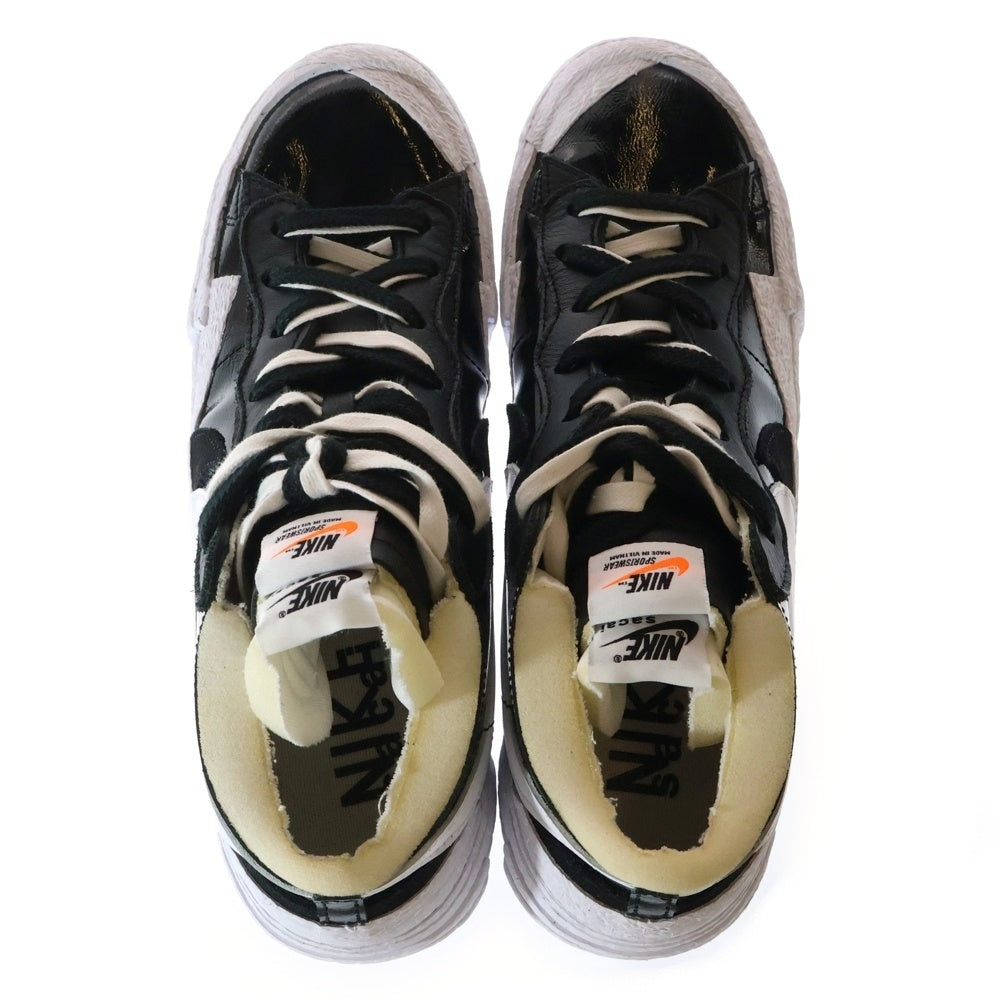 NIKE(ナイキ) ×sacai BLAZER LOW BLACK PATENT LEATHER サカイ ブレーザー ロー ブラック パテント レザー ローカットスニーカー ブラック/ホワイト US11/29cm DM6443-001