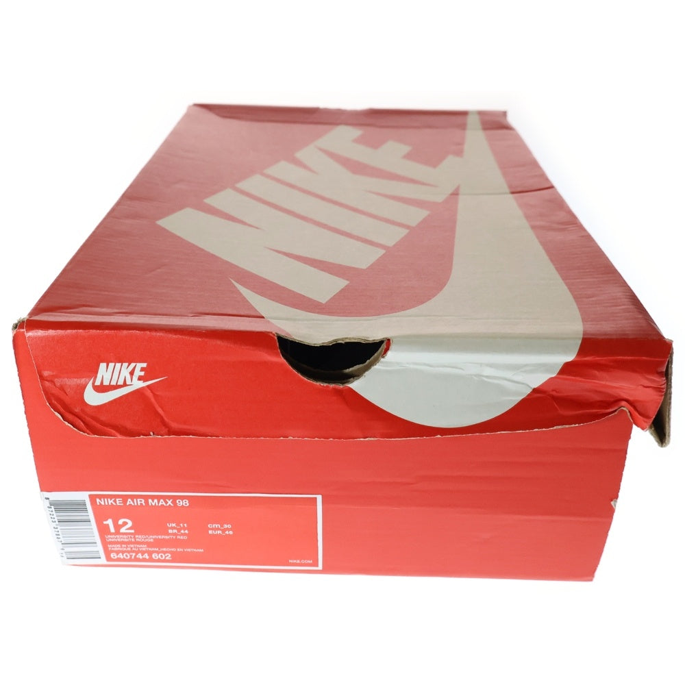 NIKE(ナイキ) AIR MAX 98 UNIVERSITY RED WHITE エアマックス98 ユニバーシティ レッド ホワイト レッド/ホワイト US12/30cm 640744-602