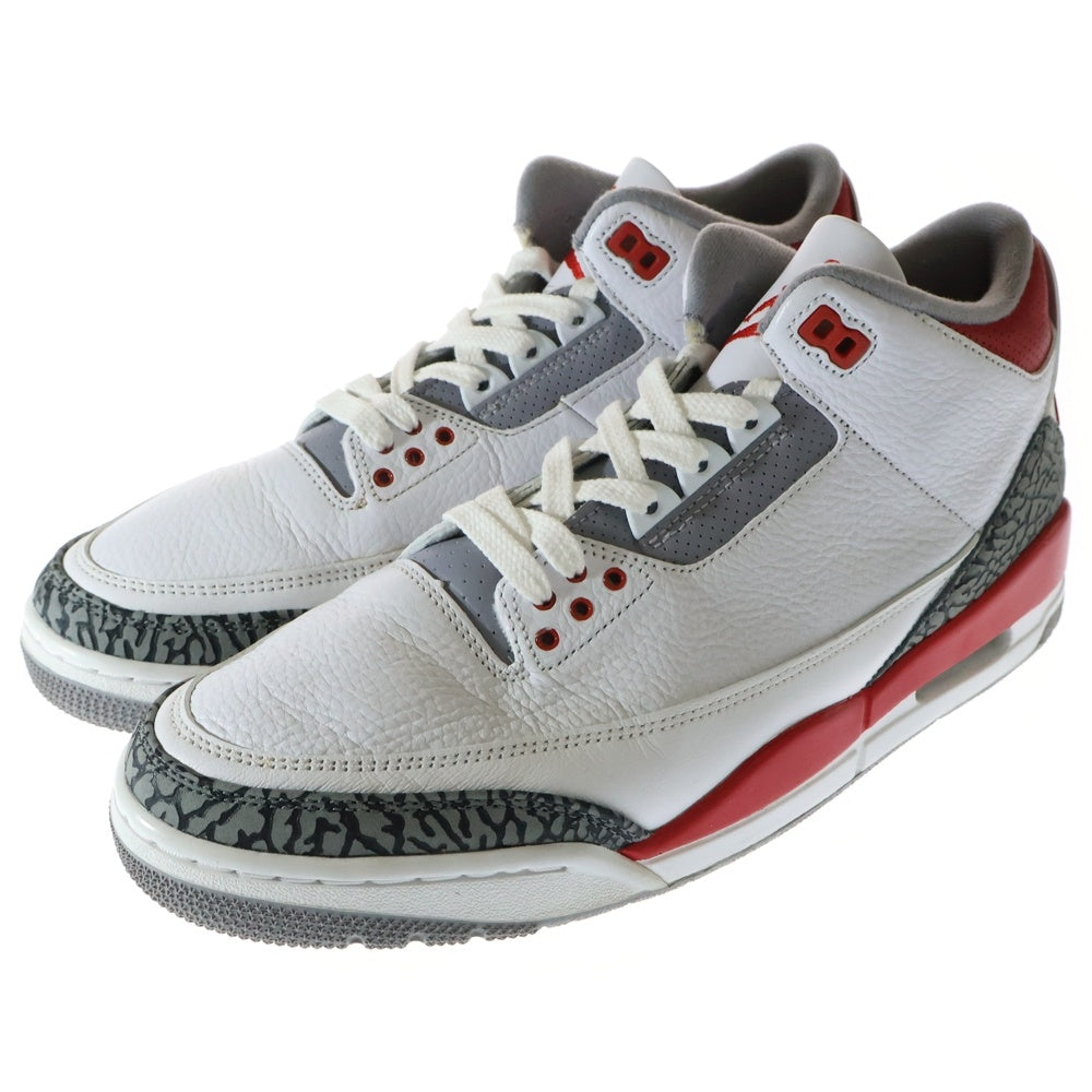 NIKE(ナイキ) AIR JORDAN 3 RETRO OG Fire Red エアジョーダン 3レトロ ファイアー レッド ハイカットスニーカー ホワイト/レッド US11/29cm DN3707-160