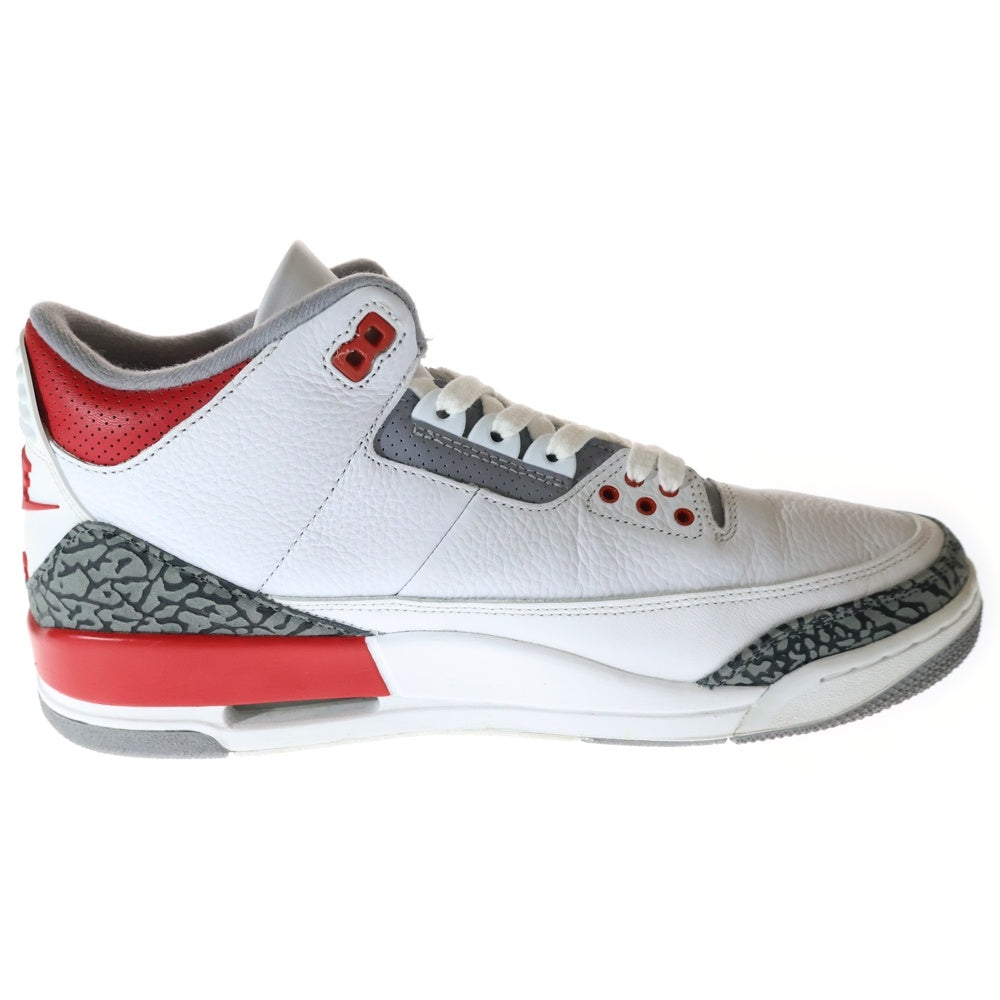 NIKE(ナイキ) AIR JORDAN 3 RETRO OG Fire Red エアジョーダン 3レトロ ファイアー レッド ハイカットスニーカー ホワイト/レッド US11/29cm DN3707-160