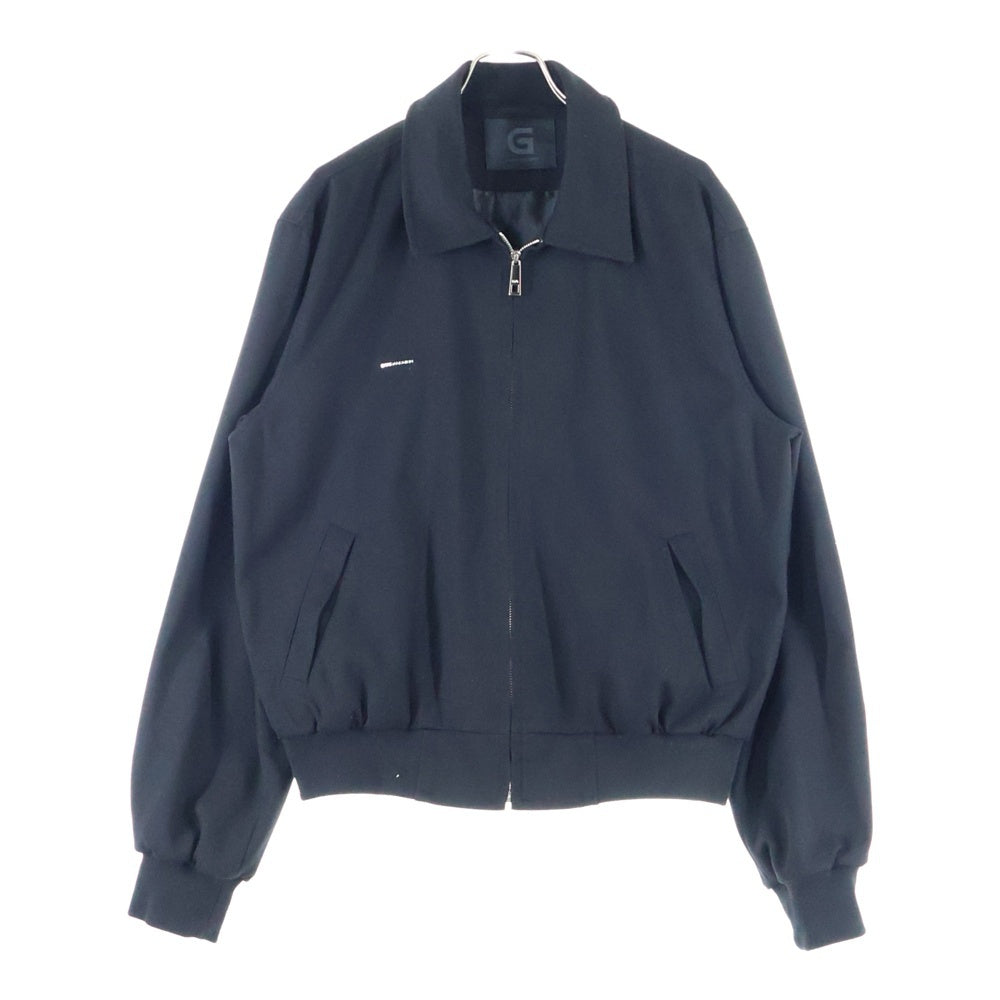 NO BRAND(ノーブランド) GUPTA フロントメタルロゴ ジップアップジャケット ブルゾン ブラック
