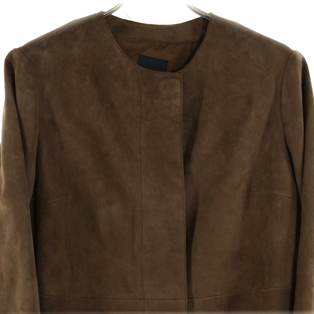 Weekend Max Mara(ウィークエンド マックスマーラ) ノーカラー フロントフライ 4B スエード ロングコート ブラウン レディース 54710197